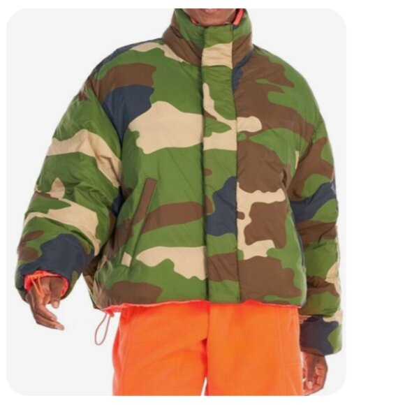 Ivy Park x Adidas Reversible Puffy Coat Parka Oversized Jacket / Size L - Picture 5 of 15